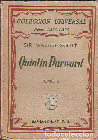 Libros: QUINTIN DURWARD (TOMO I). - SCOTT Sir Walter. - Foto 1