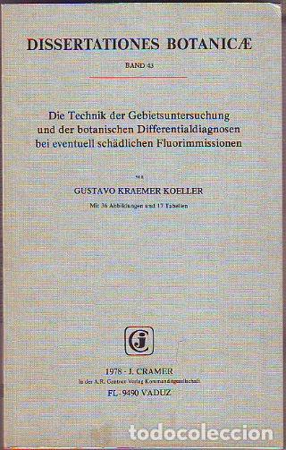 Libros: DISSERTATIONES BOTANICAE. BAND 43: DIE TECHNIK DER GEBIETSUNTERSUCHUNG UND DER BOTANISCHEN DIFFERENT - Foto 1