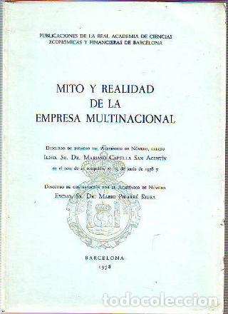 Libros: MITO Y REALIDAD DE LA EMPRESA MULTINACIONAL. - CAPELLA SAN AGUSTIN Mariano.