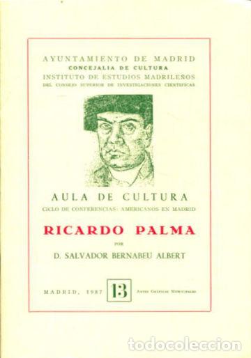 Libros: RICARDO PALMA. - BERNABEU ALBERT Salvador. - Foto 1