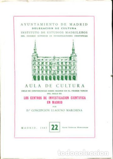 Libros: LOS CENTROS DE INVESTIGACION CIENTIFICA EN MADRID. - LLAGUNO MARCHENA Concepcion. - Foto 1