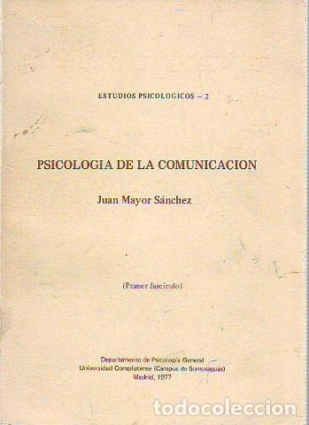 Libros: PSICOLOGIA DE LA COMUNICACI&Oacute;N. - MAYOR SANCHEZ Juan. - Foto 1