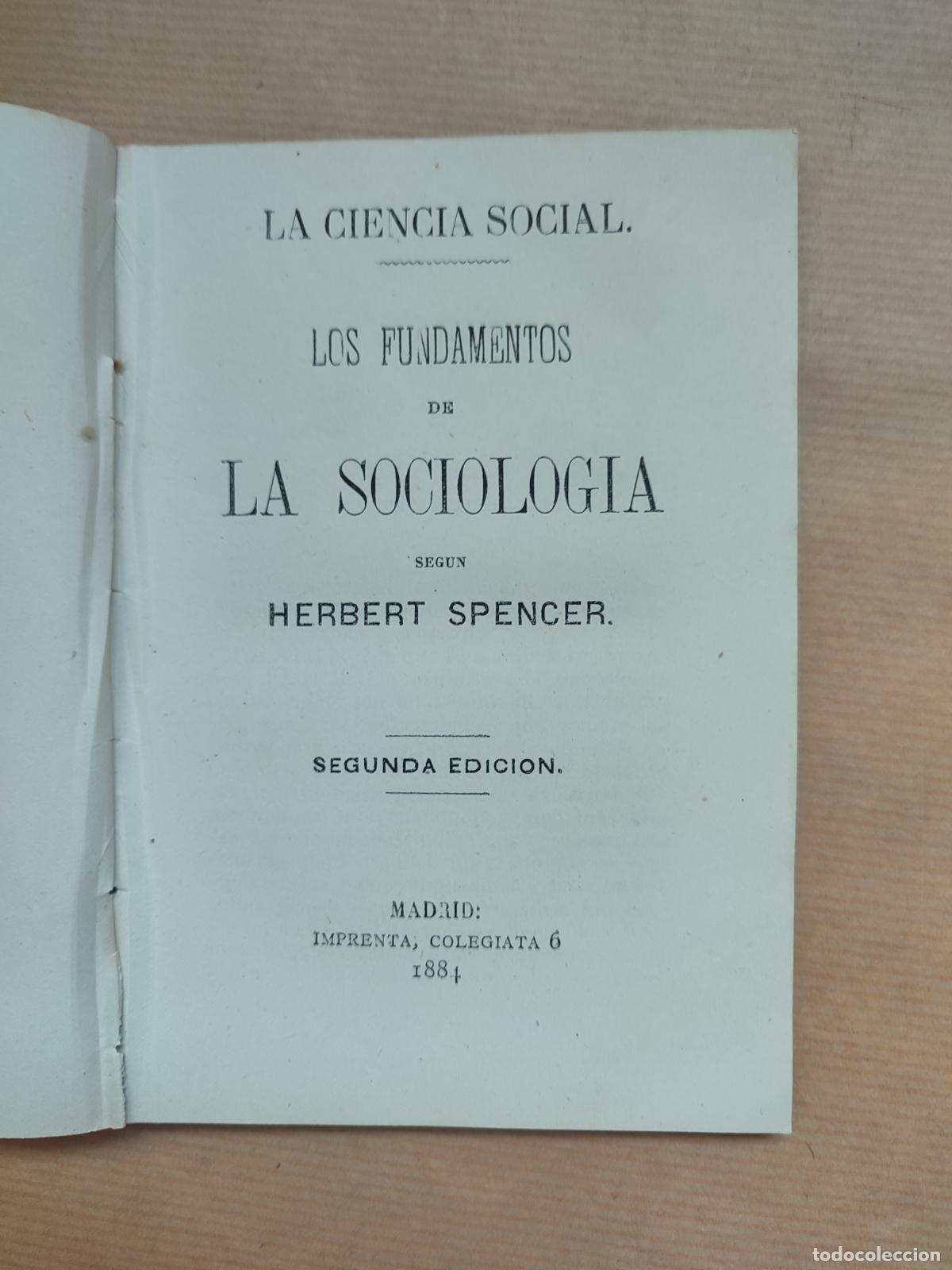 Libros: Los fundamentos de la sociolog&iacute;a - Herbert Spencer - Foto 1