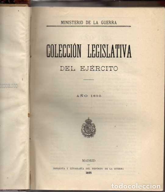 Libros: COLECCI&Oacute;N LEGISLATIVA DEL EJ&Eacute;RCITO. A&Ntilde;O 1895. - AA.VV. - Foto 1