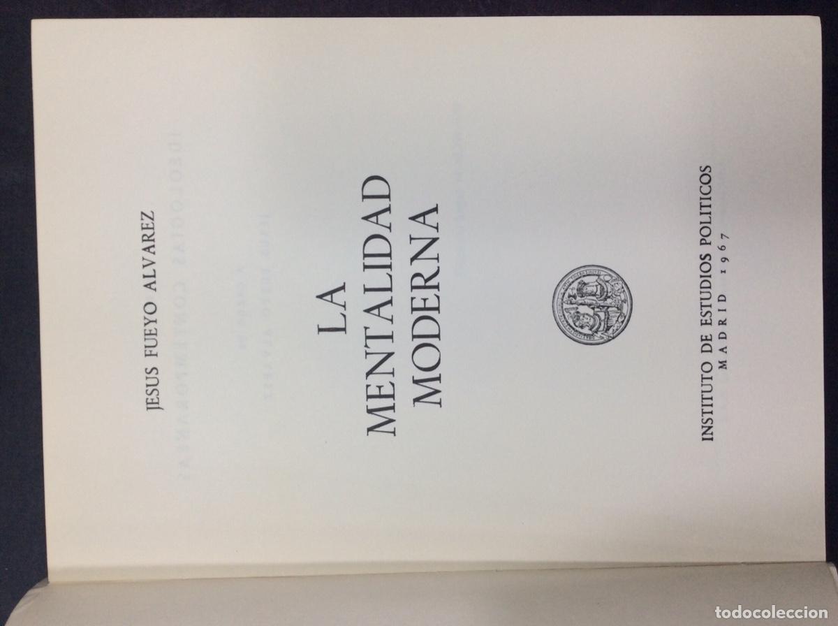 Libros: LA MENTALIDAD MODERNA. - FUEYO, Jesus. - Foto 3