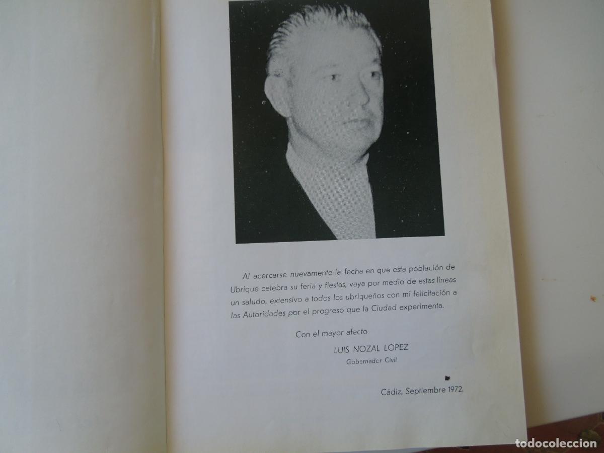 Libros: UBRIQUE - PROGRAMA - FERIA Y FIESTAS 1972 - TIRADA 1325 EJEMPLARES. - Foto 5