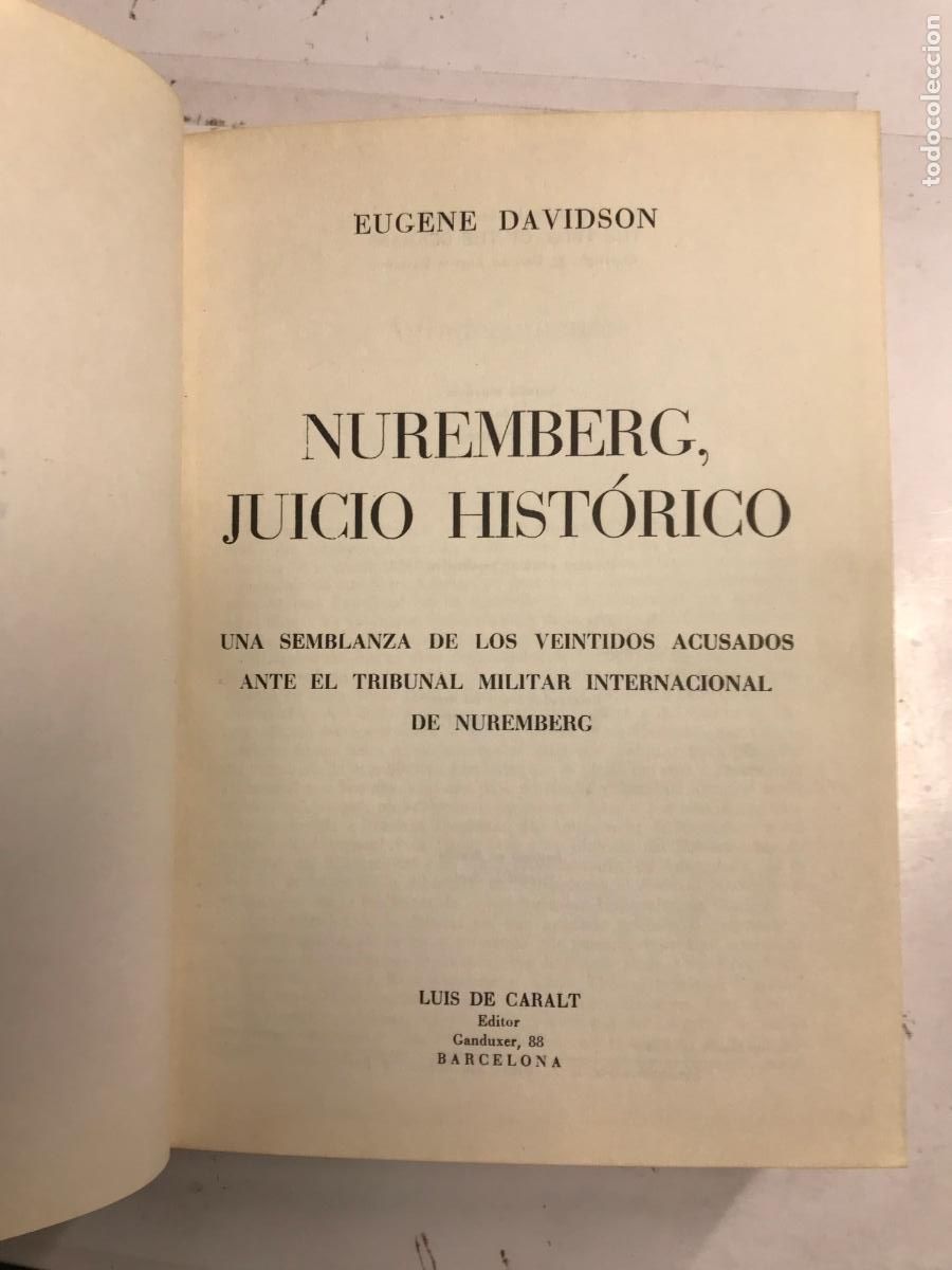 Libros: NUREMBERG, JUICIO HIST&Oacute;RICO. - EUGENE DAVIDSON. - Foto 1