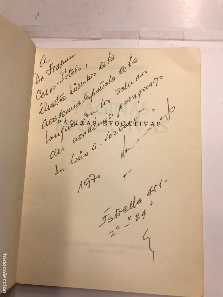 Libros: P&Aacute;GINAS EVOCATIVAS. (DEDICATORIA DEL AUTOR). - PASTOR URBIETA ROJAS. - Foto 2