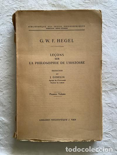 Libros: Le&ccedil;ons sur la philosophie de L&acute;Histoire - G.W.F. Hegel