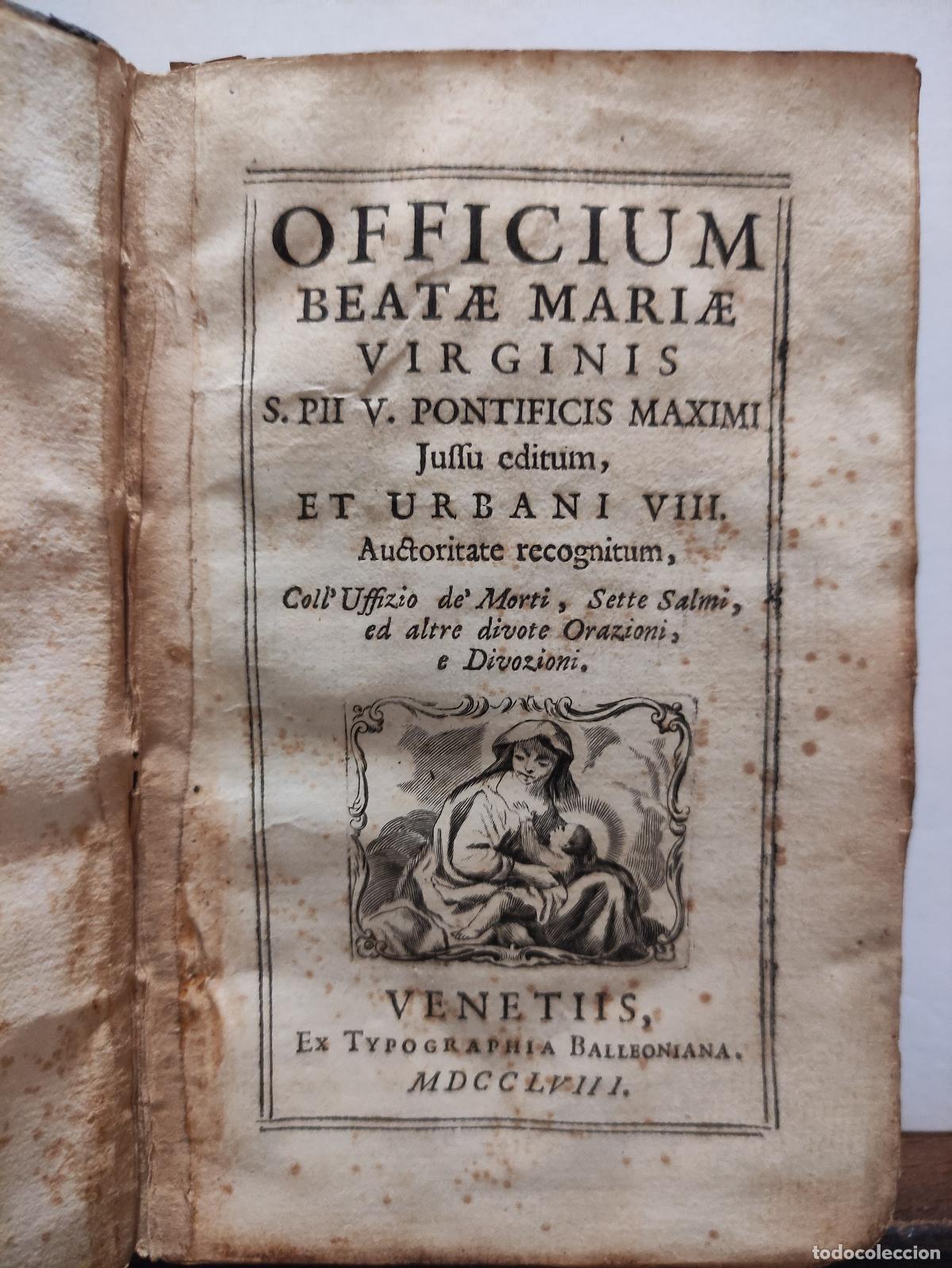 Libros: OFFICIUM BEATAE MARIAE VIRGINIS