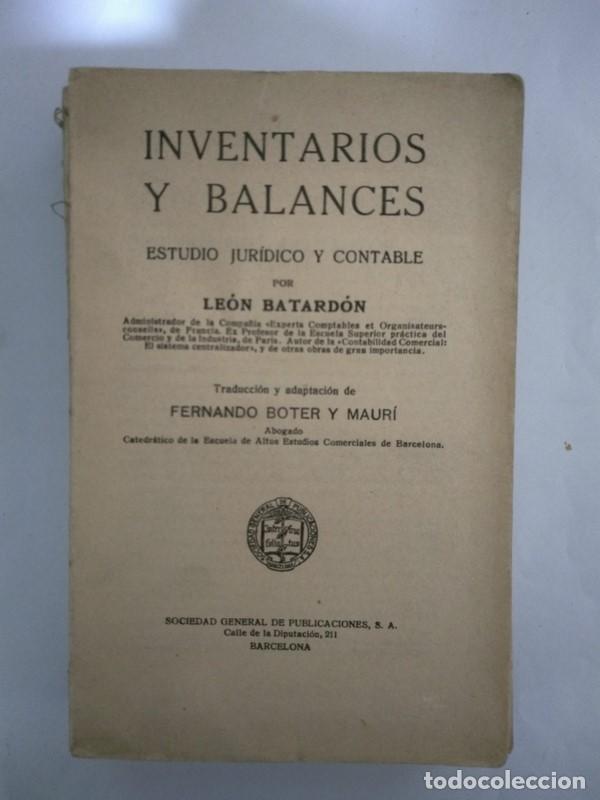 Libros: Inventarios y balances - Leon Batardon - Foto 1