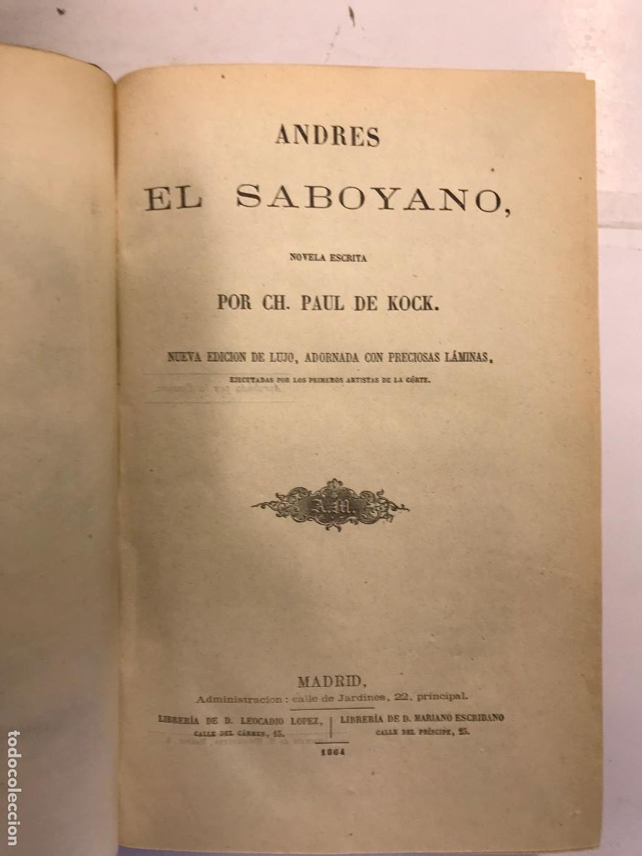 Libros: ANDR&Eacute;S EL SABOYANO. - PAUL DE KOCK. - Foto 1