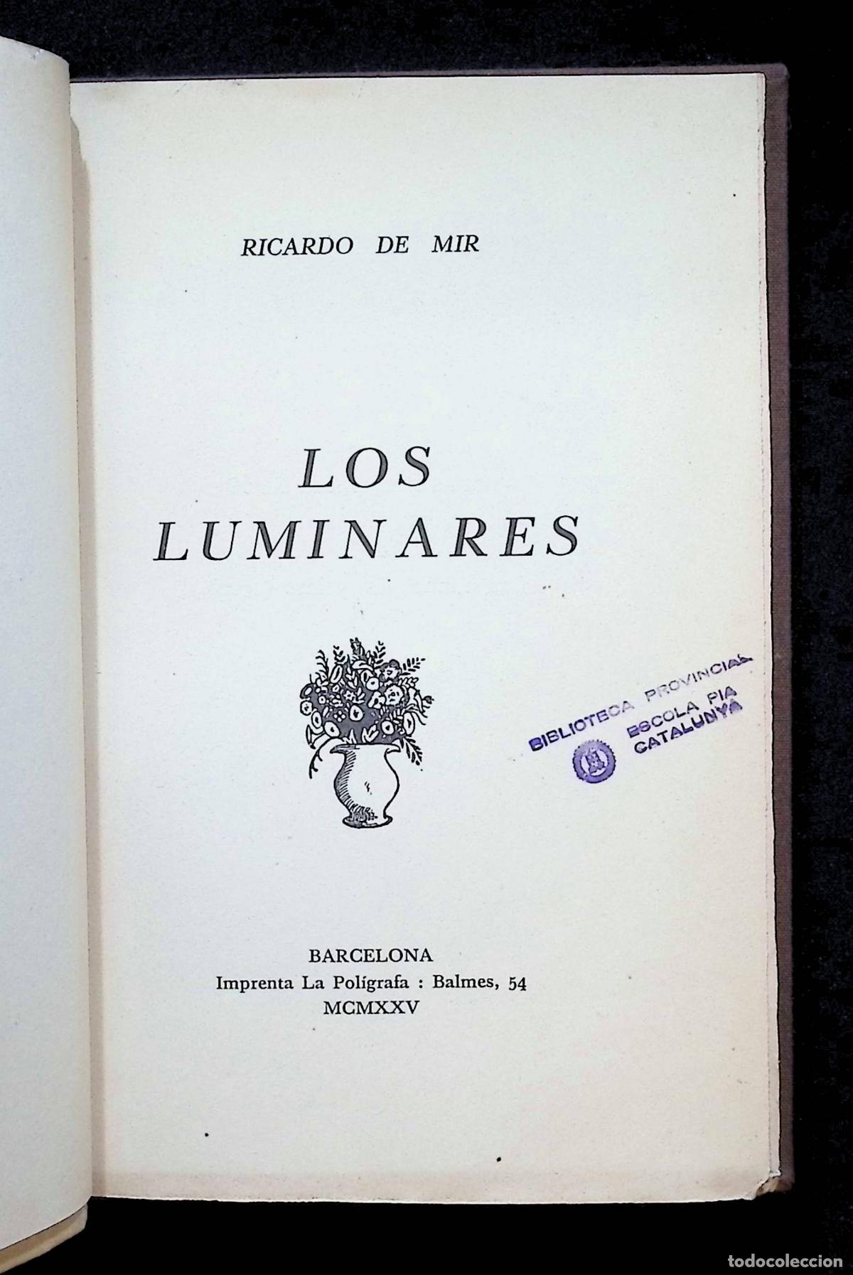Libros: LOS LUMINARES. - MIR, Ricardo de. - Foto 2
