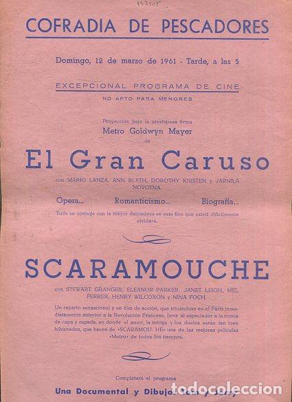 Libros: EL GRAN CARUSO/ SCARAMOUCHE/ UN DOCUMENTAL Y DIBUJOS DE TOM Y JERRY. - CARTEL ANTIGUO DE CINE DE LA