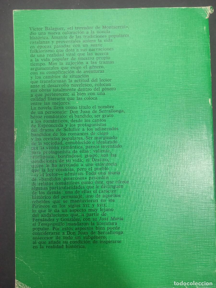 Libros: Don Juan de Serrallonga - V&iacute;ctor Balaguer - Foto 2
