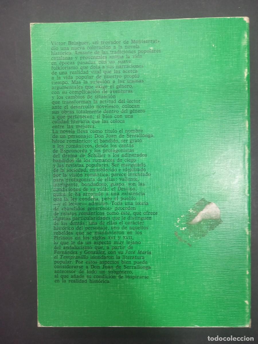Libros: Don Juan de Serrallonga - V&iacute;ctor Balaguer - Foto 2
