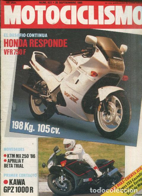 Libros: MOTOCICLISMO N&ordm; 921. 28 SEPTIEMBRE 1985. EL DESAFIO CONTINUA. HONDA RESPONDE VFR 750 F. - VV.AA.