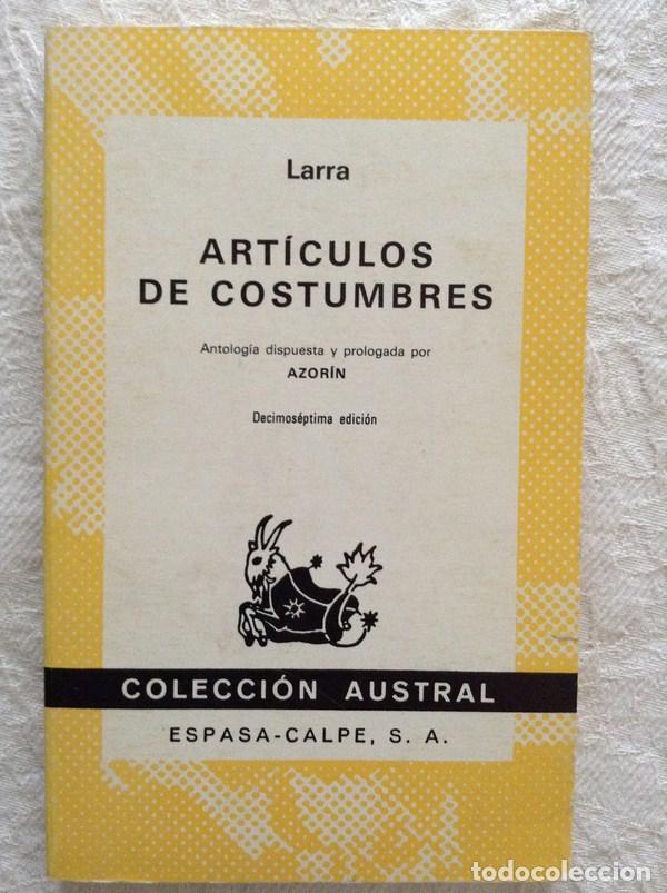 Libros: Art&iacute;culos de costumbres - Larra - Foto 1
