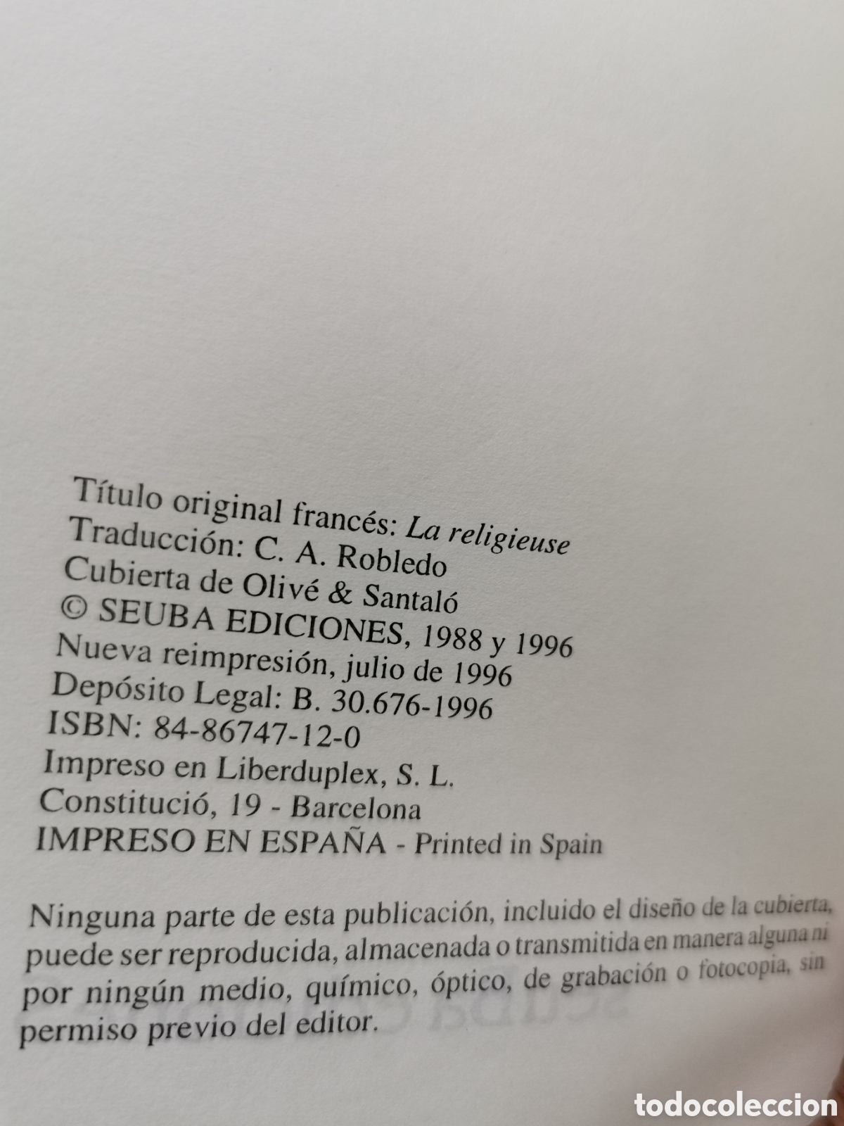 Libros: LA RELIGIOSA - DENIS DIDEROT - SIN LEER - Foto 4