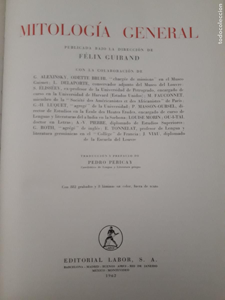 Libros: Mitolog&iacute;a general. F&eacute;lix Guirand. Labor - Foto 2