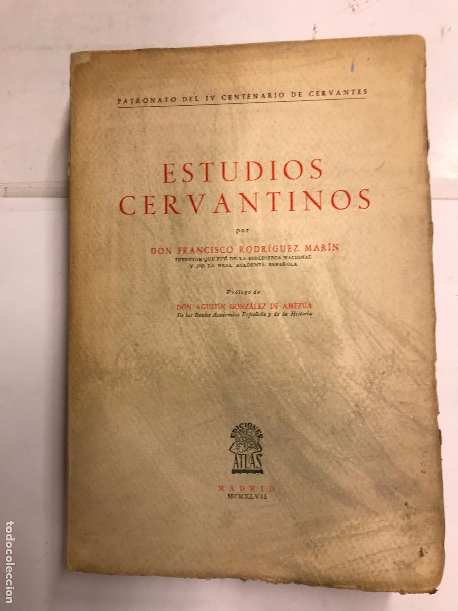 Libros: ESTUDIOS CERVANTINOS. - FRANCISCO RODR&Iacute;GUEZ MAR&Iacute;N. - Foto 1
