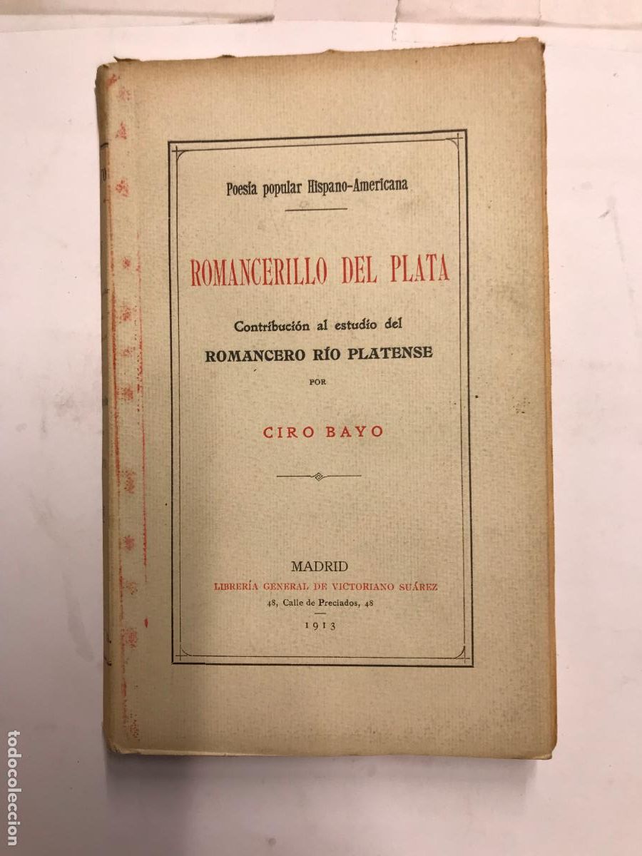 Libros: ROMANCERILLO DEL PLATA. (1913). - CIRO BAYO. - Foto 1