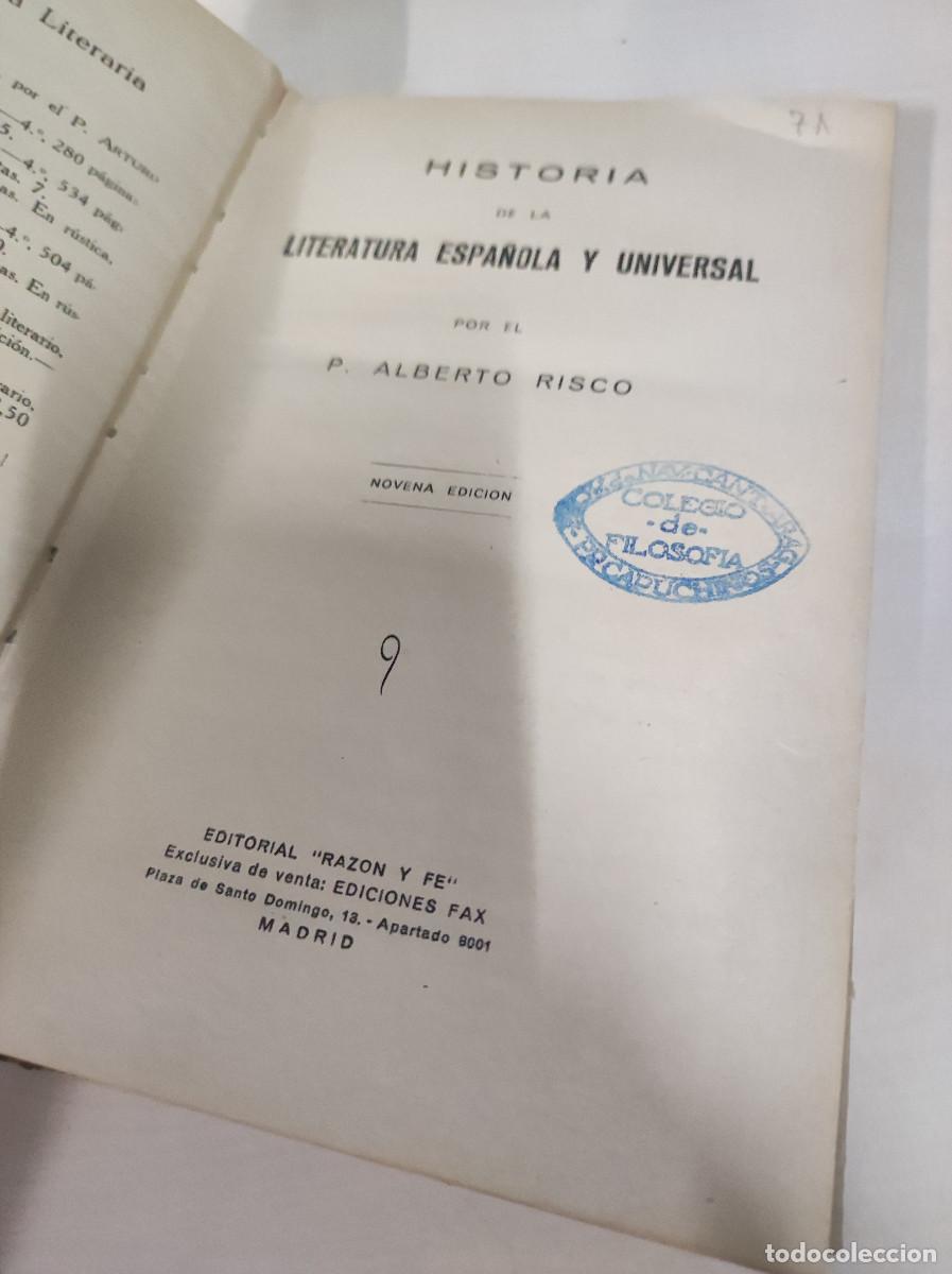 Libros: HISTORIA DE LA LITERATURA ESPA&Ntilde;OLA Y UNIVERSAL. ALBERTO RISCO - Foto 7