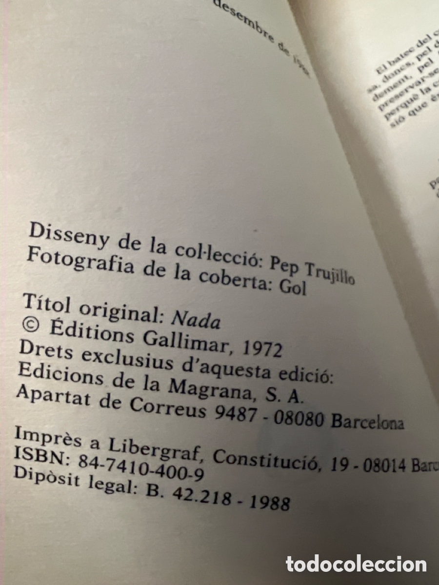 Libros: T2/B2/37. LIBRO - P. Manchette - Nada - Foto 3