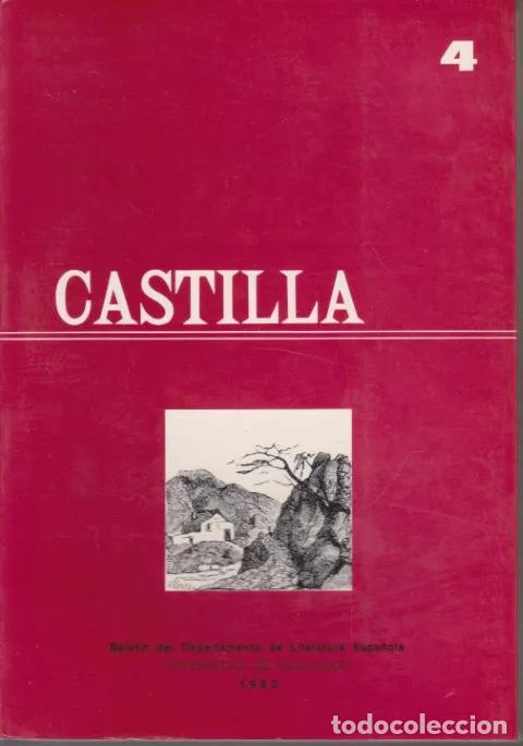 B&uuml;cher: CASTILLA 4. BOLET&Iacute;N DEL DEPARTAMENTO DE LITERATURA ESPA&Ntilde;OLA UNIVERSIDAD DE VALLADOLID - VV.AA.