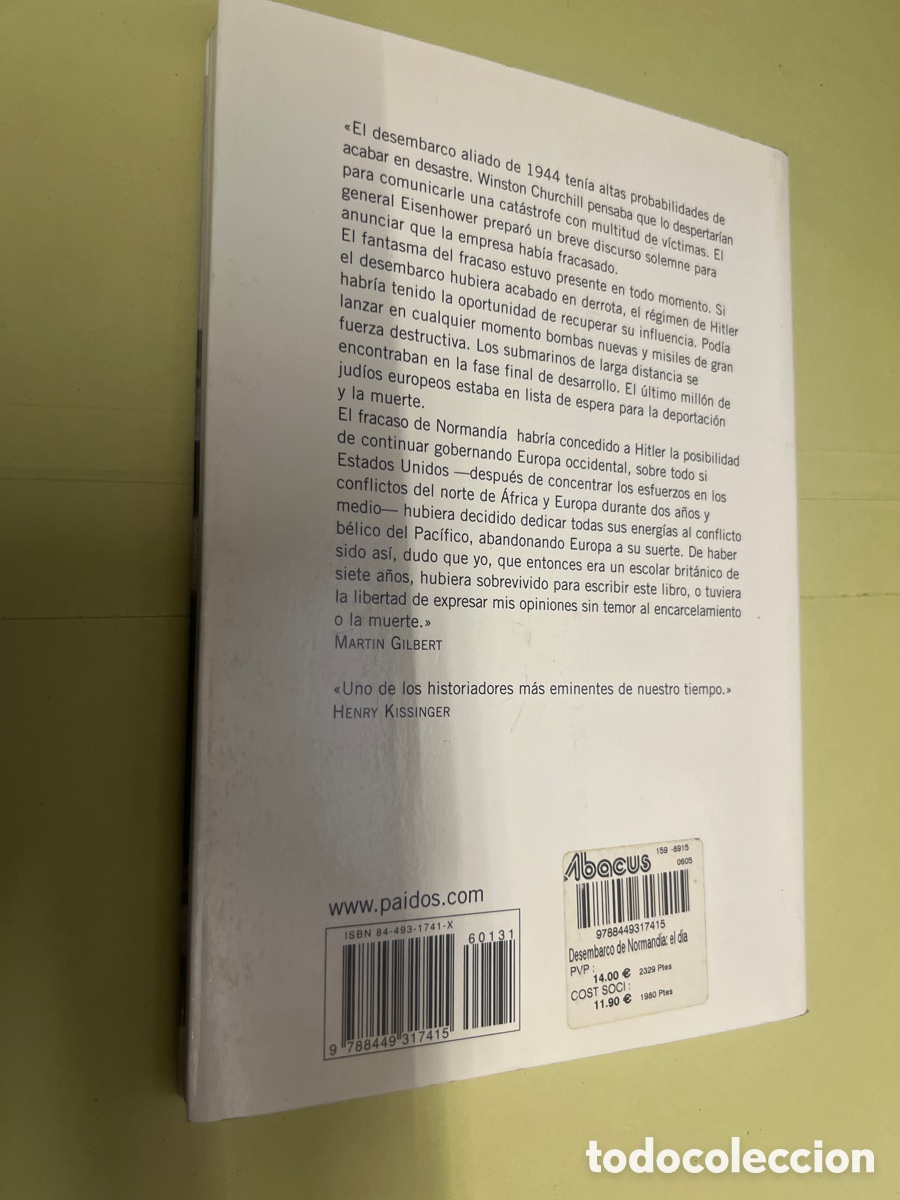 Libros: T2/B2/62. Libro - El Desembarco de Normand&iacute;a. El D&iacute;a D - Martin Gilbert - Foto 2