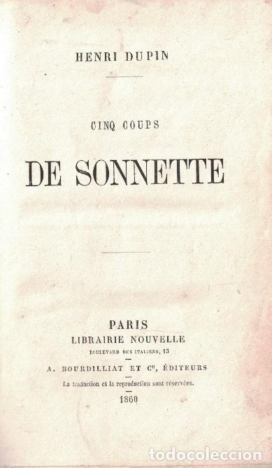 Libros: CINQ COUPS DE SONNETTE. - Dupin. Henri, - Foto 1