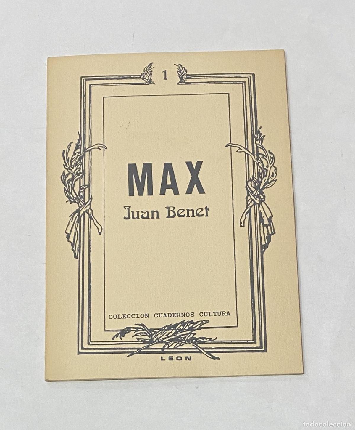 Libros: BENET, Juan. - Max. - Foto 1