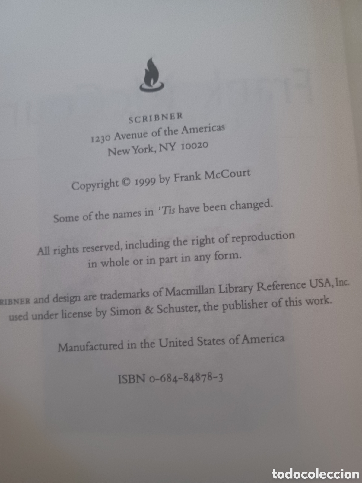 Libros: Barybook 153. Tis a memoir Scribner Frank McCourt - Foto 3