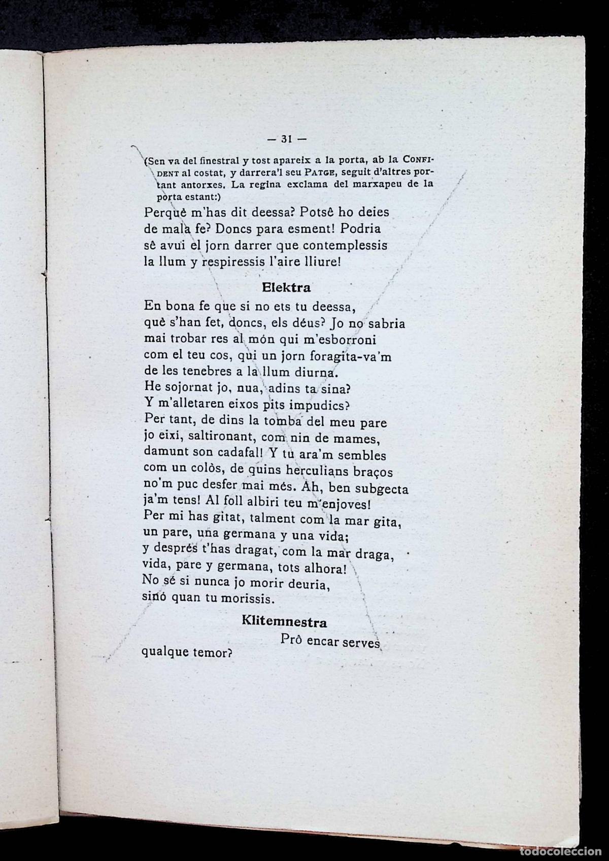 Libros: ELEKTRA. Tragedia en un acte. - HOFMANNSTHAL, Hug de. - Foto 5