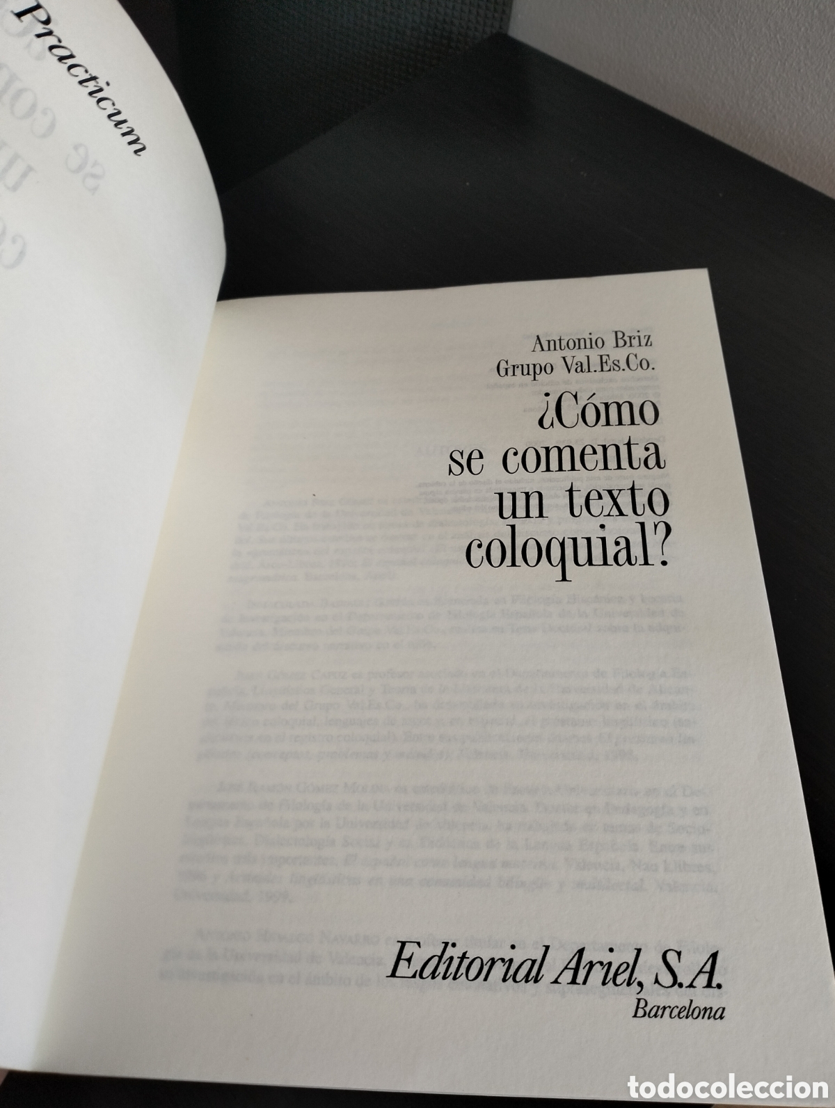 Libros: Antonio briz - c&oacute;mo se comenta un texto coloquial - editorial Ariel 2000 - Foto 2