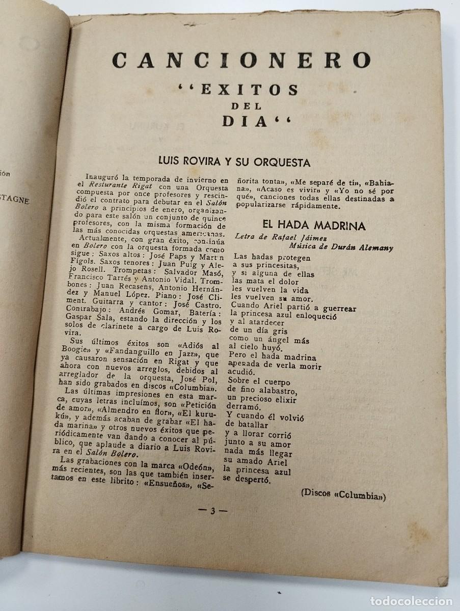 Libros: LIBRITO CANCIONERO EXITOS DEL DIA. EDICIONES BISTAGNE. - Foto 3