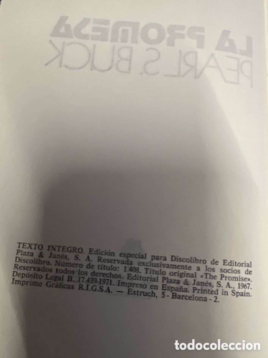 Libros: T2/A2/97. LIBRO - LA PROMESA - Buck,Pearl S. - Foto 3