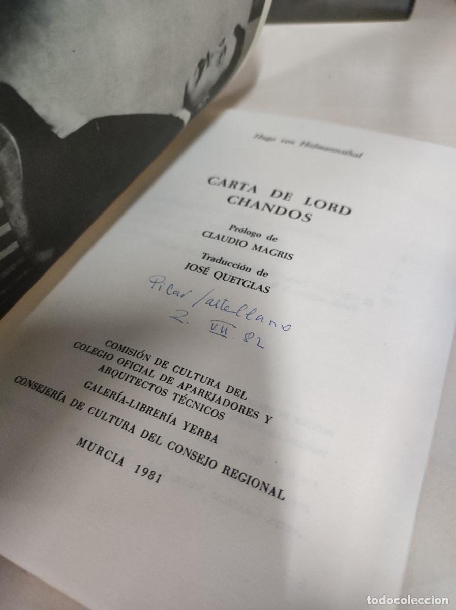 Libros: CARTA DE LORD CHANDOS - Hofmannsthal, Hugo von - Foto 2