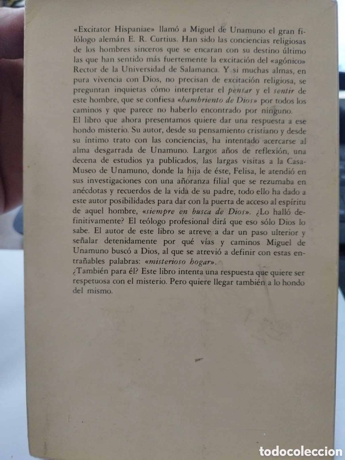 Libros: UNAMUNO Y DIOS. 1&ordf; Edici&oacute;n - RIVERA DE VENTOSA,Enrique - Foto 3