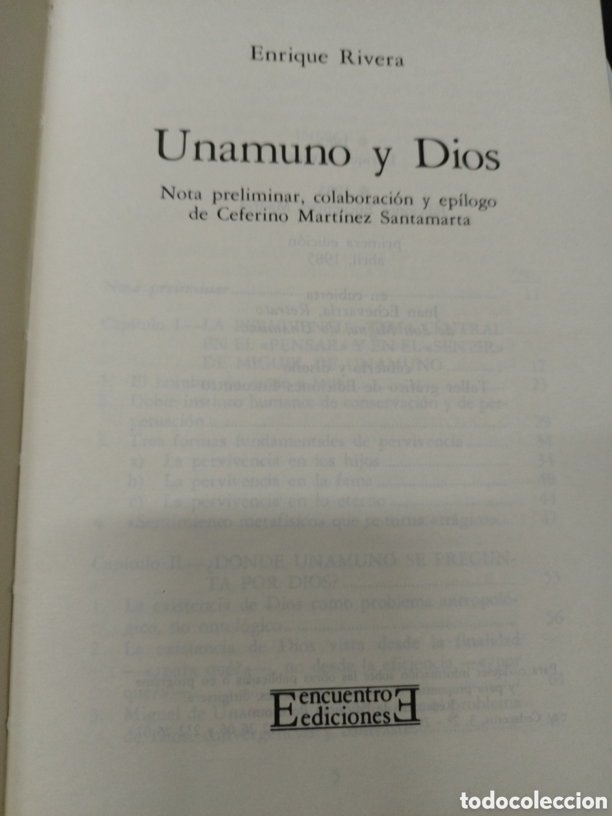 Libros: UNAMUNO Y DIOS. 1&ordf; Edici&oacute;n - RIVERA DE VENTOSA,Enrique - Foto 4