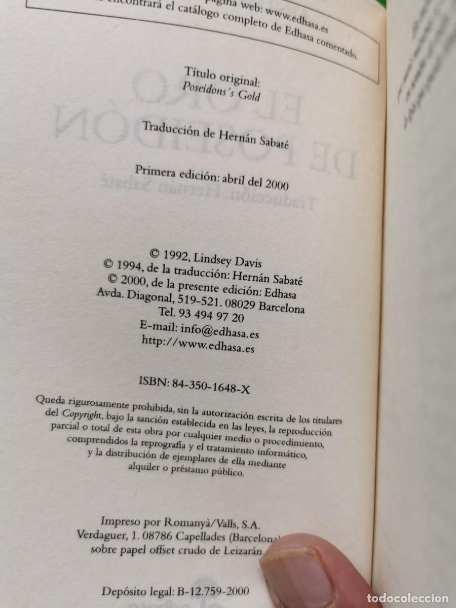 Libros: LINDSEY DAVIS EL ORO DE POSEIDON LA V NOVELA DE MARCO DIDIO FALCO - Foto 3
