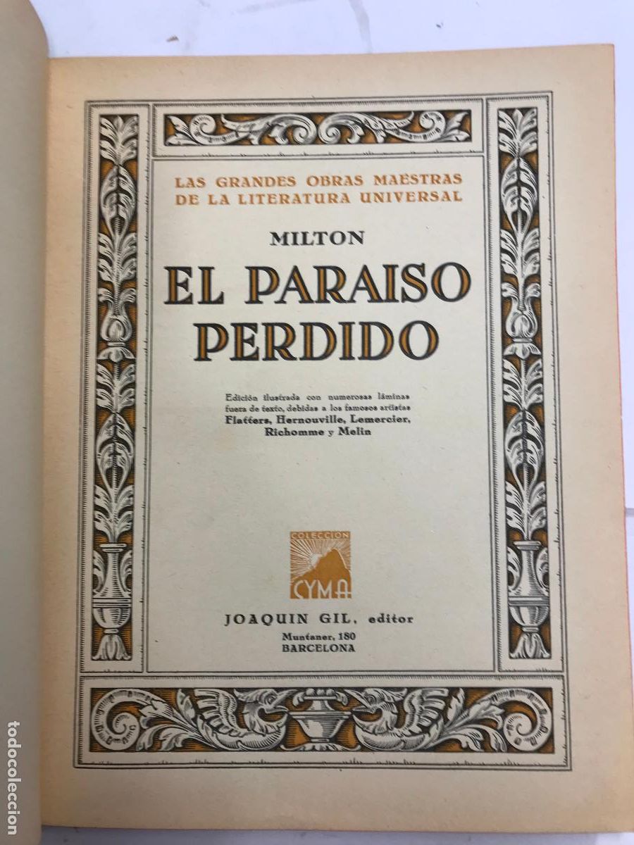 Libros: EL PARAISO PERDIDO. - J. MILTON. - Foto 1