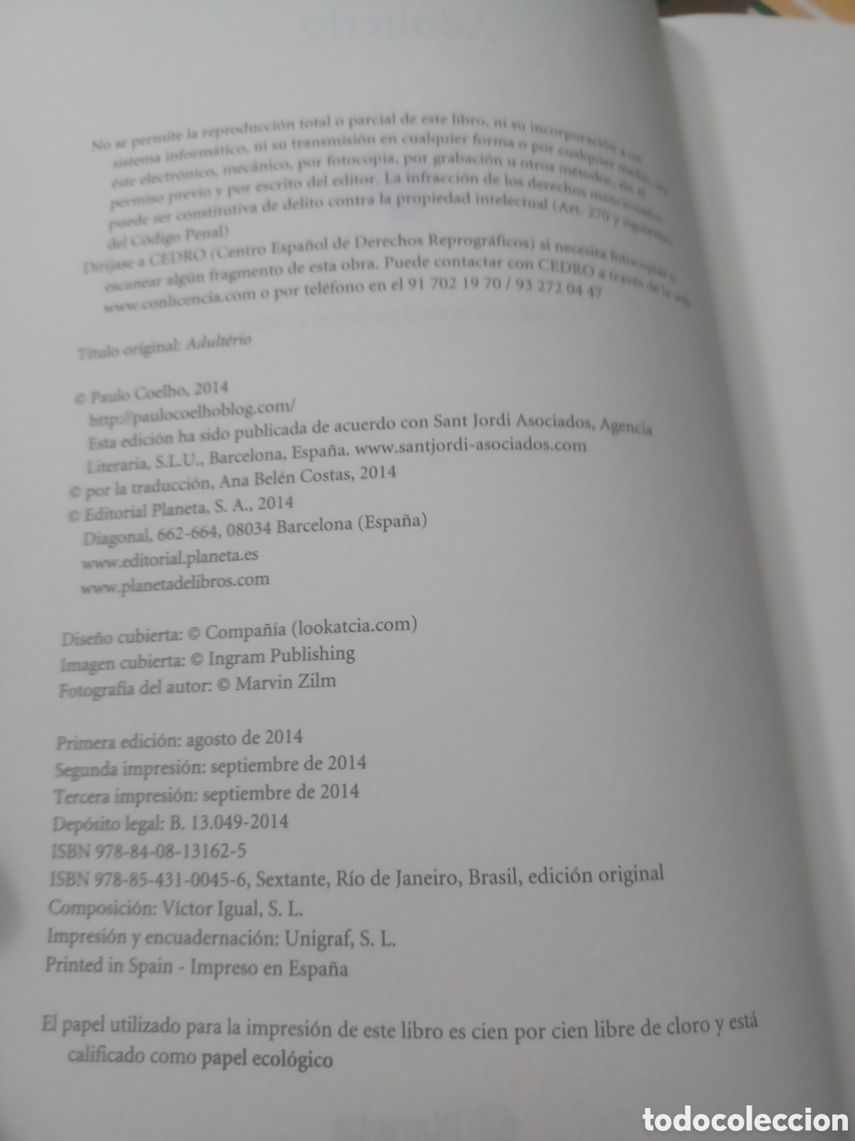 Libros: Barybook 167. Adulterio Paulo Coelho planeta - Foto 4