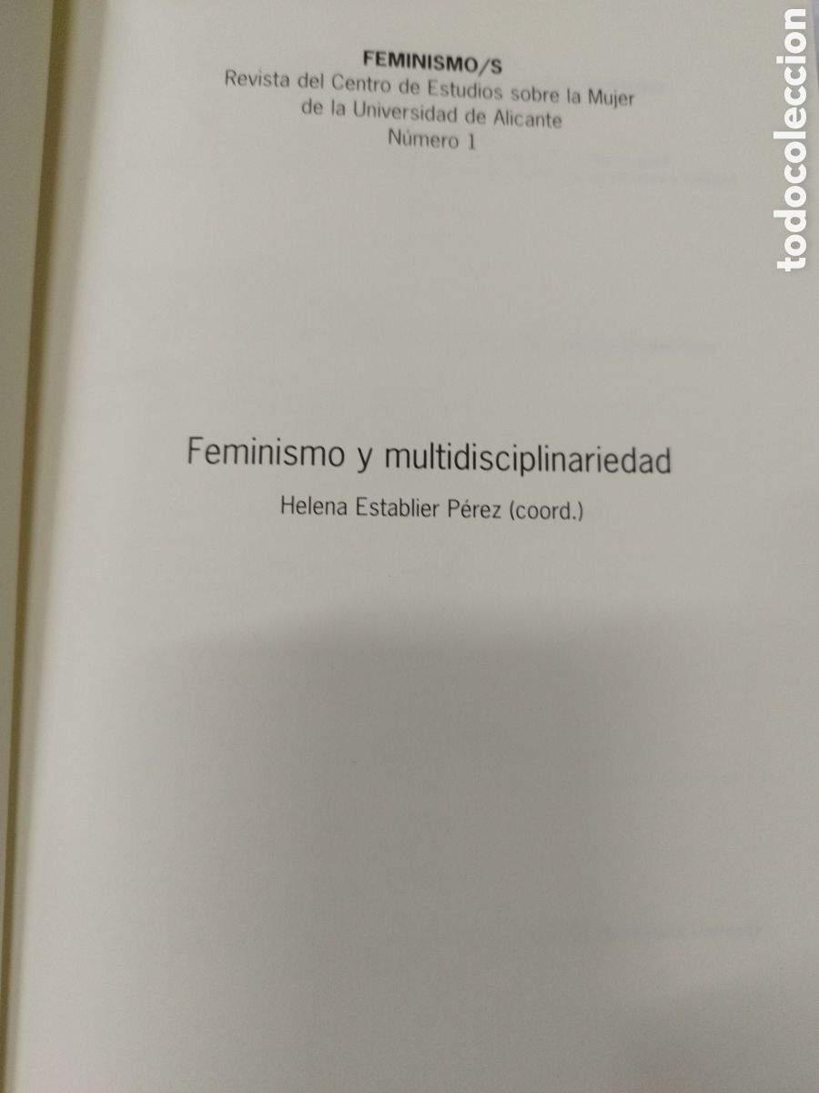 Libros: FEMINISMO Y MULTIDISCIPLINARIEDAD - ESTABLIER,Helena (Coord.) - Foto 4