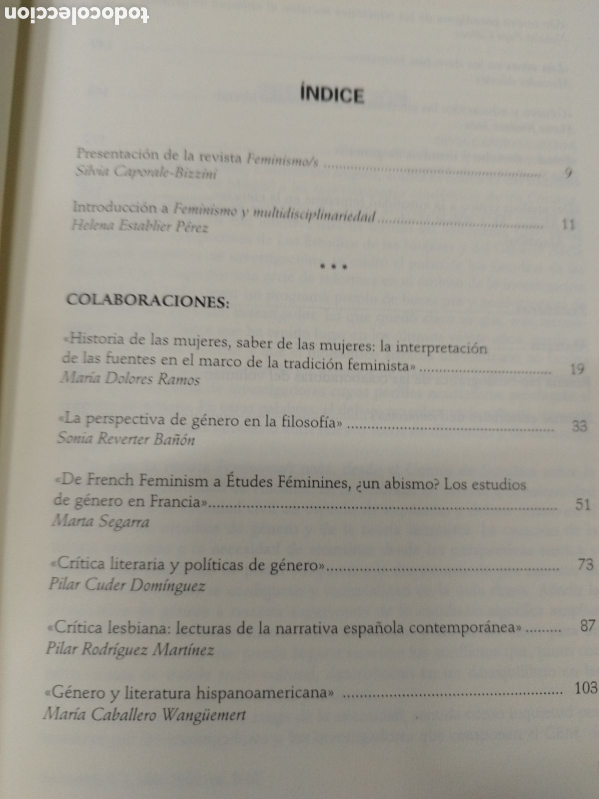 Libros: FEMINISMO Y MULTIDISCIPLINARIEDAD - ESTABLIER,Helena (Coord.) - Foto 5