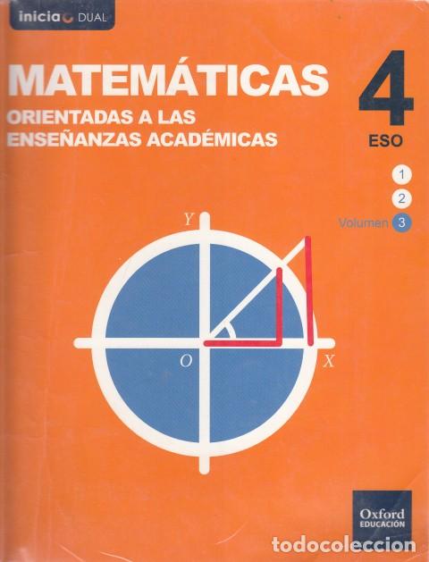 Libros: MATEMATICAS ORIENTADAS A LAS ENSE&Ntilde;ANZAS ACAD&Eacute;MICAS. 4&ordm; ESO. VOL 3 - Mercedes de Lucas Benedicto, Mar