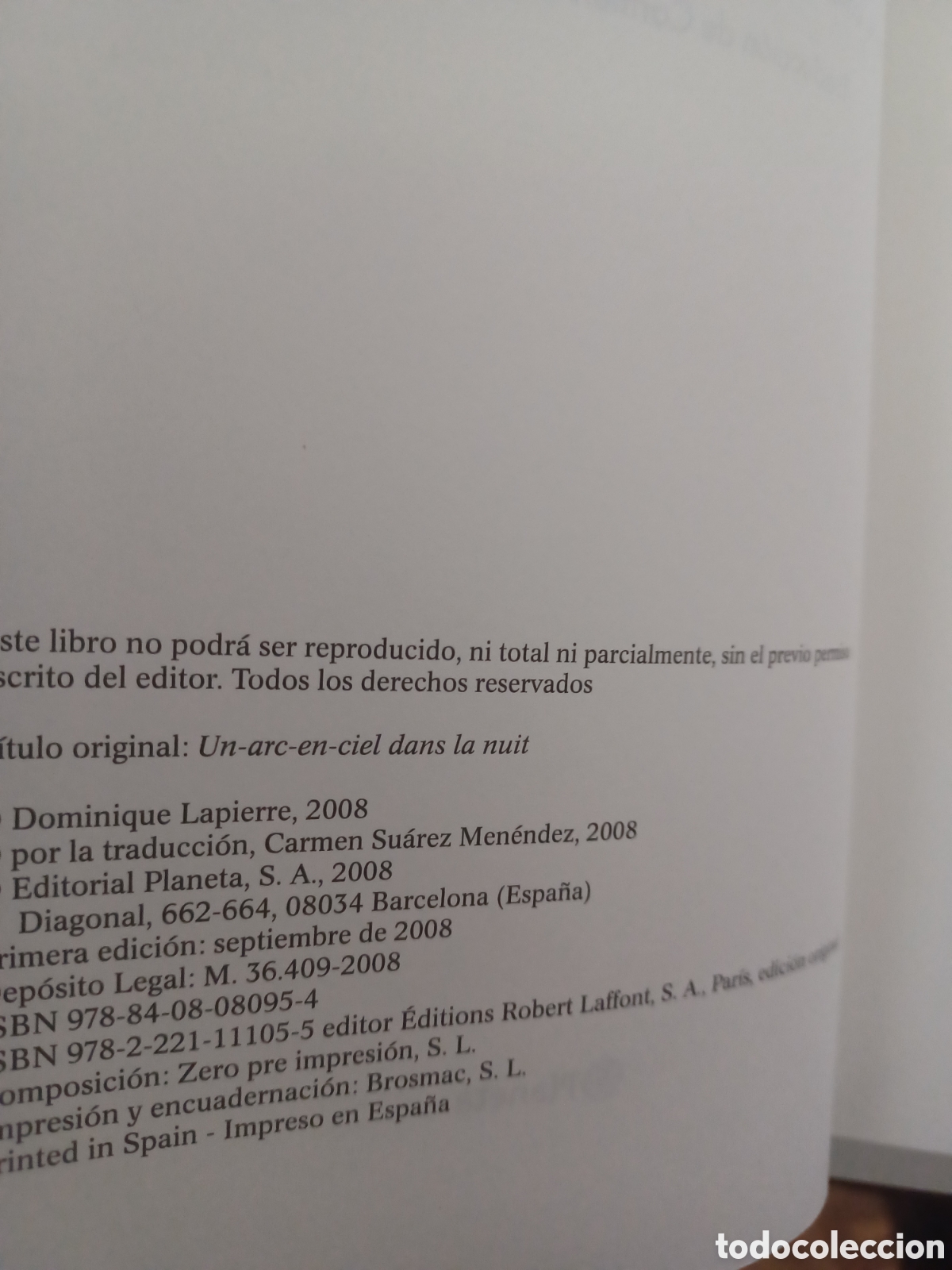 Libros: Barybook 182. Un arco&iacute;ris en la noche Dominique lapierre - Foto 5