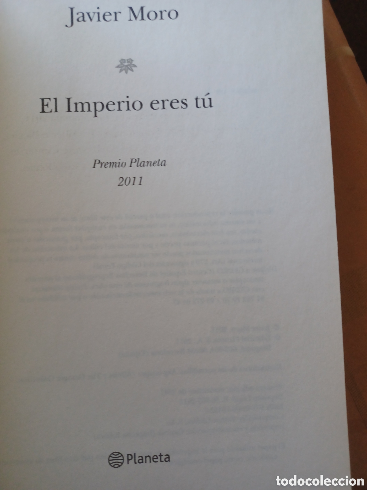 Libros: Barybook 182. El.Imperio eres t&uacute; Javier Moro Premio Planeta - Foto 4