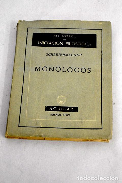 Libros: Mon&oacute;logos: Scheiermacher.- Scheiermacher - Foto 1