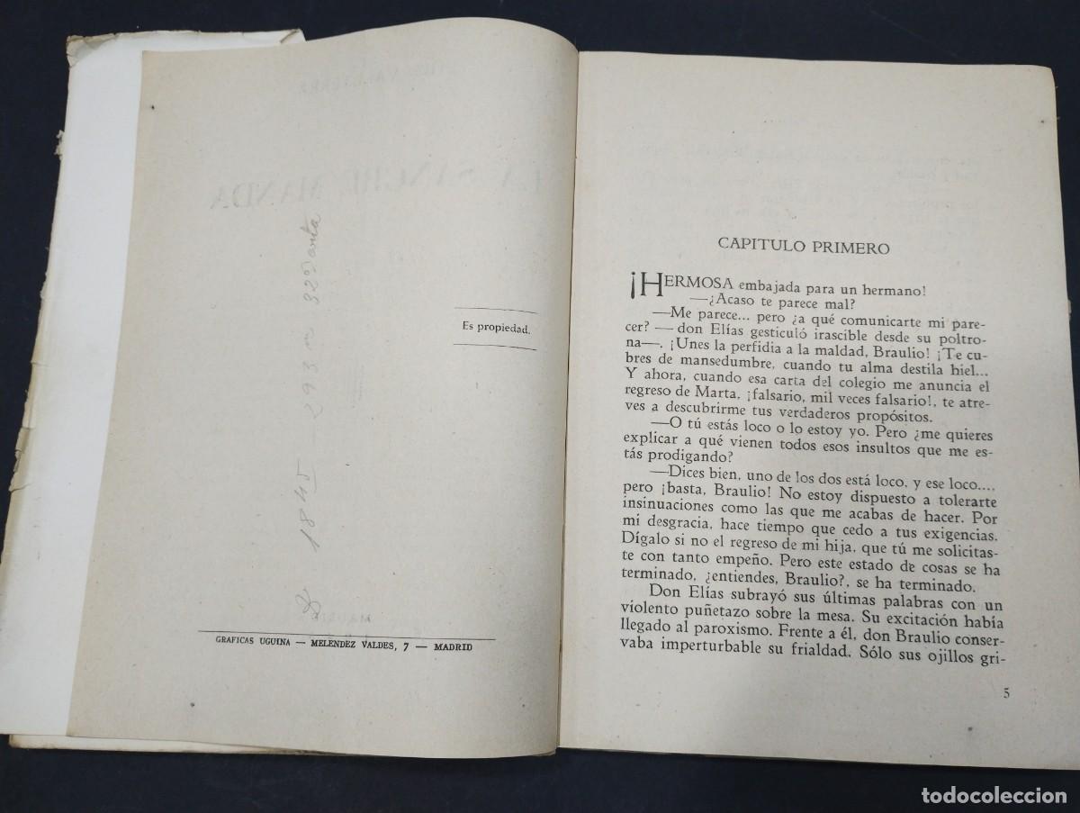 Libros: LA SANGRE MANDA LUIS VALLTERRA A&Ntilde;O 1946 - Foto 4